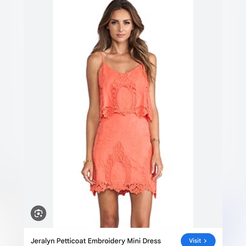 Dolce Vita Jeralyn Embroidered Dress Size Large L Melon orange